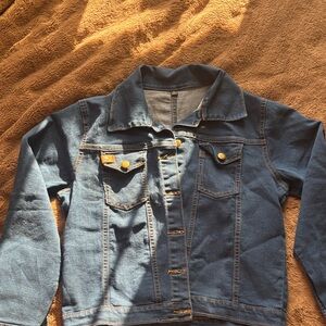 Blue Denim Jacket with Gold Buttons